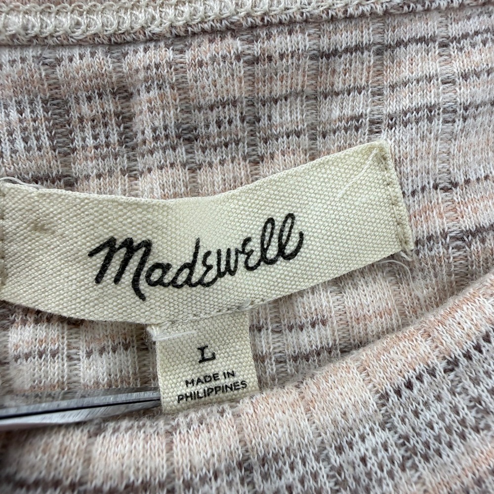 Madewell Brightside Rib Cutaway Crop Tank Top Size Large Marled Space Dye NQ059 - Picture 3 of 5